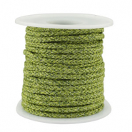 Cord&oacute;n trenzado trendy 3.5mm Verde-plateado