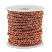 Cord&oacute;n trenzado trendy 3.5mm Rojo-rosa-dorado