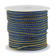 Cord&oacute;n trenzado trendy 2.3mm Azul-dorado