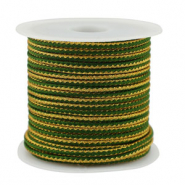 Cord&oacute;n trenzado trendy 2.3mm Verde musgo-dorado