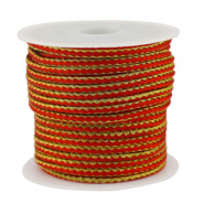 Cord&oacute;n trenzado trendy 2.3mm Rojo-dorado