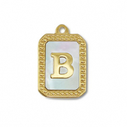 Colgante Acero Inox concha letra B Dorado-blanco (color natural)
