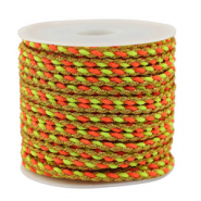 Cord&oacute;n trenzado trendy 3mm Naranja-amarillo-dorado
