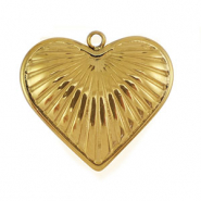 Colgantes Acero Inox coraz&oacute;n Dorado