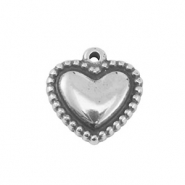 Colgantes Acero Inox coraz&oacute;n Plateado
