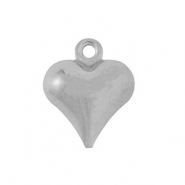 Colgantes Acero Inox coraz&oacute;n Plateado