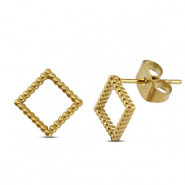Pendientes Acero Inox rombo Dorado