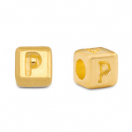 Abalorios letras met&aacute;licos DQ P Dorado (sin n&iacute;quel)