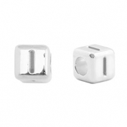 Abalorios letras met&aacute;licos DQ I Plata vieja (sin n&iacute;quel)