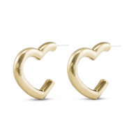 Pendientes trendy coraz&oacute;n Dorado