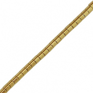 Abalorios Hematita tubo 2mm Dorado