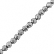 Abalorios Hematita bola faceteada 3mm Plateado