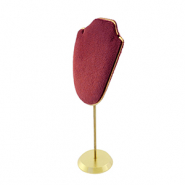 Expositor de joyer&iacute;a busto para collares Rojo burdeos-dorado