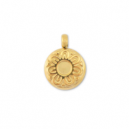 Colgantes Acero Inox flor Dorado