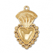 colgantes met&aacute;licos coraz&oacute;n Dorado