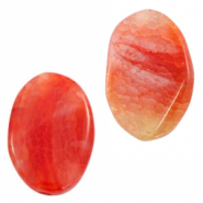 Piedra semipreciosa ovalada ópalo rojo naranja