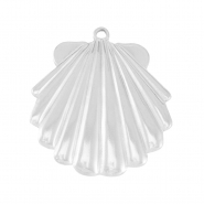Colgantes Acero Inox concha Plateado