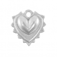 Colgantes Acero Inox coraz&oacute;n Plata