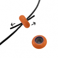 Abalorios de cierre deslizante esmalte 10x4mm Naranja cobrizo