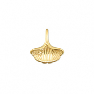 Colgantes Acero Inox hoja Ginkgo Dorado