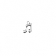 Colgantes Acero Inox nota musical Plateado
