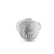 Anillos Acero Inox moneda Plateado