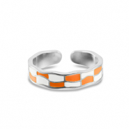 Anillos Acero Inox con bloques Plateado