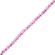 Abalorios faceteados redondos 2mm Fucsia rosado met&aacute;lico
