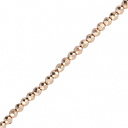 Abalorios faceteados redondos 2mm Dorado rosa met&aacute;lico