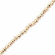 Abalorios faceteados redondos 2mm Champagne met&aacute;lico