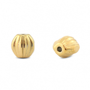 Abalorios de acero inox &oacute;valo Dorado