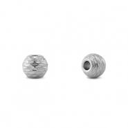 Abalorios de acero inox 6mm Plateado