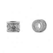 Abalorios de acero inox rondeles rombo Plateado