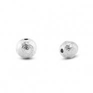 Abalorios de acero inox flor Plateado
