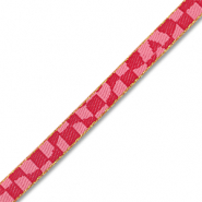 Cinta con texto con bloques Rosa-rojo-dorado