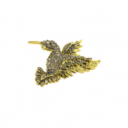 Broches colibr&iacute; Dorado-negro
