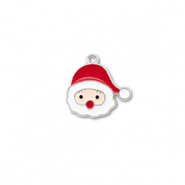 Colgantes met&aacute;licos pap&aacute; noel Plateado-rojo-blanco