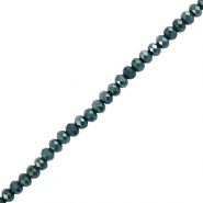 Abalorios faceteados disco 6x4mm Verde oscuro