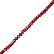 Abalorios faceteados disco 4x3mm Rojo oscuro