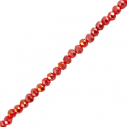 Abalorios faceteados disco 3x2mm Rojo