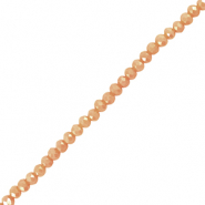 Abalorios faceteados disco 3x2mm Melocot&oacute;n de coral