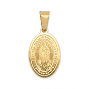 Colgantes Acero Inox &oacute;valo religiosa Dorado