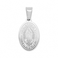 Colgantes Acero Inox &oacute;valo religiosa Plateado