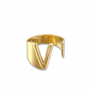 Anillos Acero Inox letra V Dorado