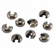 Cubre chafas met&aacute;licas DQ para chafas y nudos hasta 4mm Plata antracita (sin n&iacute;quel)