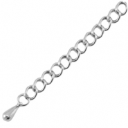 Extensi&oacute;n de cadena met&aacute;lica DQ Plata vieja (sin n&iacute;quel)