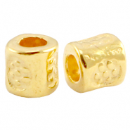 Abalorios metálicos DQ tubo Dorado (sin níquel)
