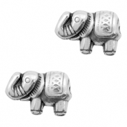 Abalarios metálicos DQ elefante Plata vieja (sin níquel)