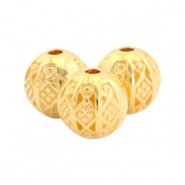Abalorios metálicos DQ bola bohemia 8mm Dorado (sin níquel)