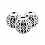 Abalarios metálicos DQ bola bohemia 8mm Plata vieja (sin níquel)
